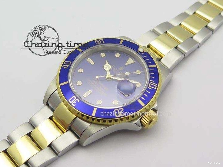 MiroTime 1231 Stretchable Submariner BP Maker 16613 Blue Dial SS YG Case On SS YG Bracelet A 3877